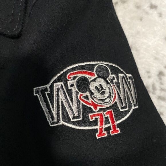 Mickey 71 Wool blend pea coat jacket size L EUC big embroidered logo on back - Picture 3 of 14